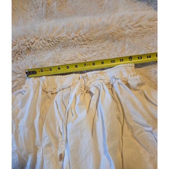 Free People White Cream Fairy Flowy Boho Smocked Waistband Skirt - Picture 5 of 5